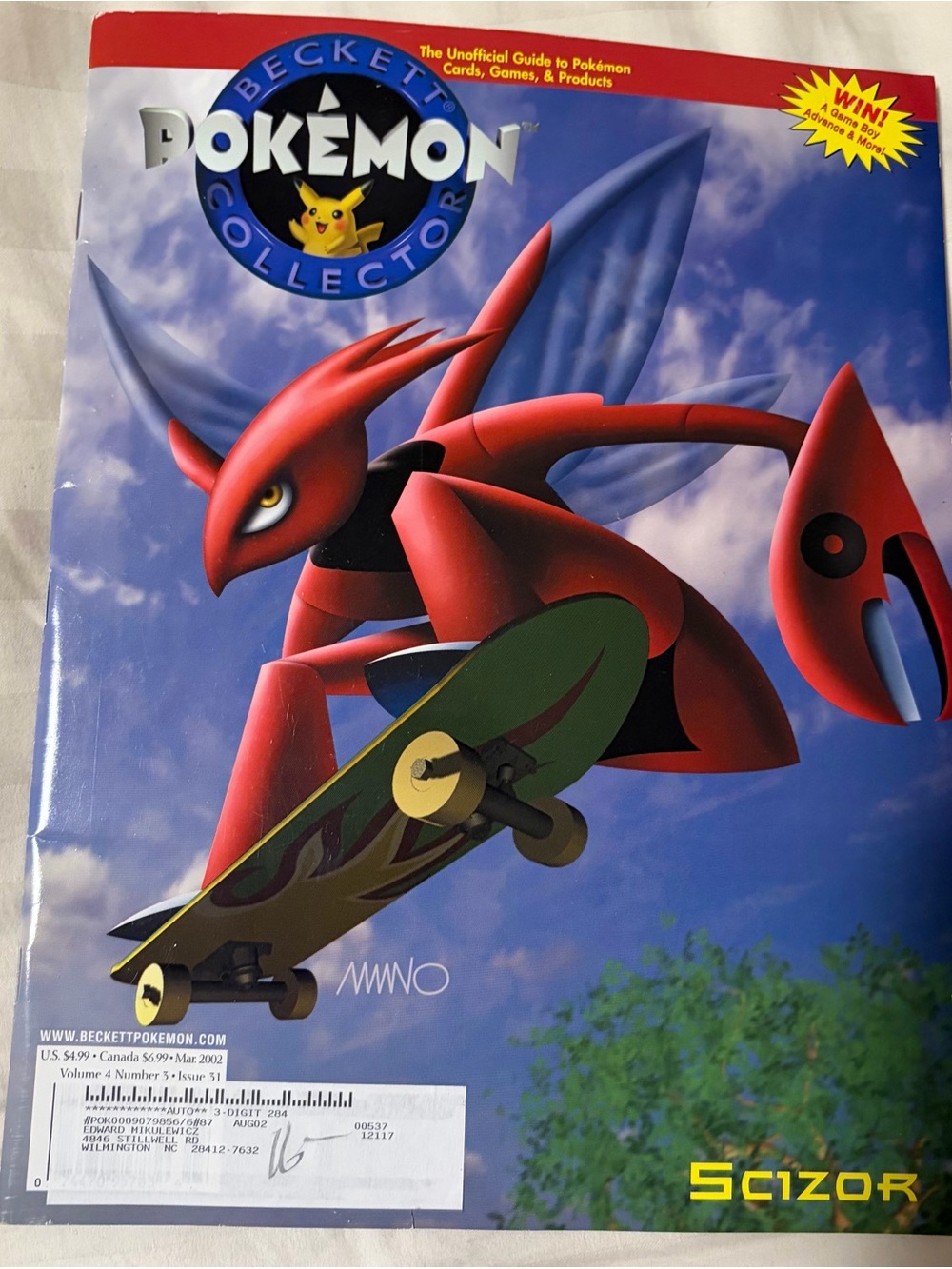 Beckett Pokemon Collector Magazine Issue #31- Skateboarding Scizor Cover